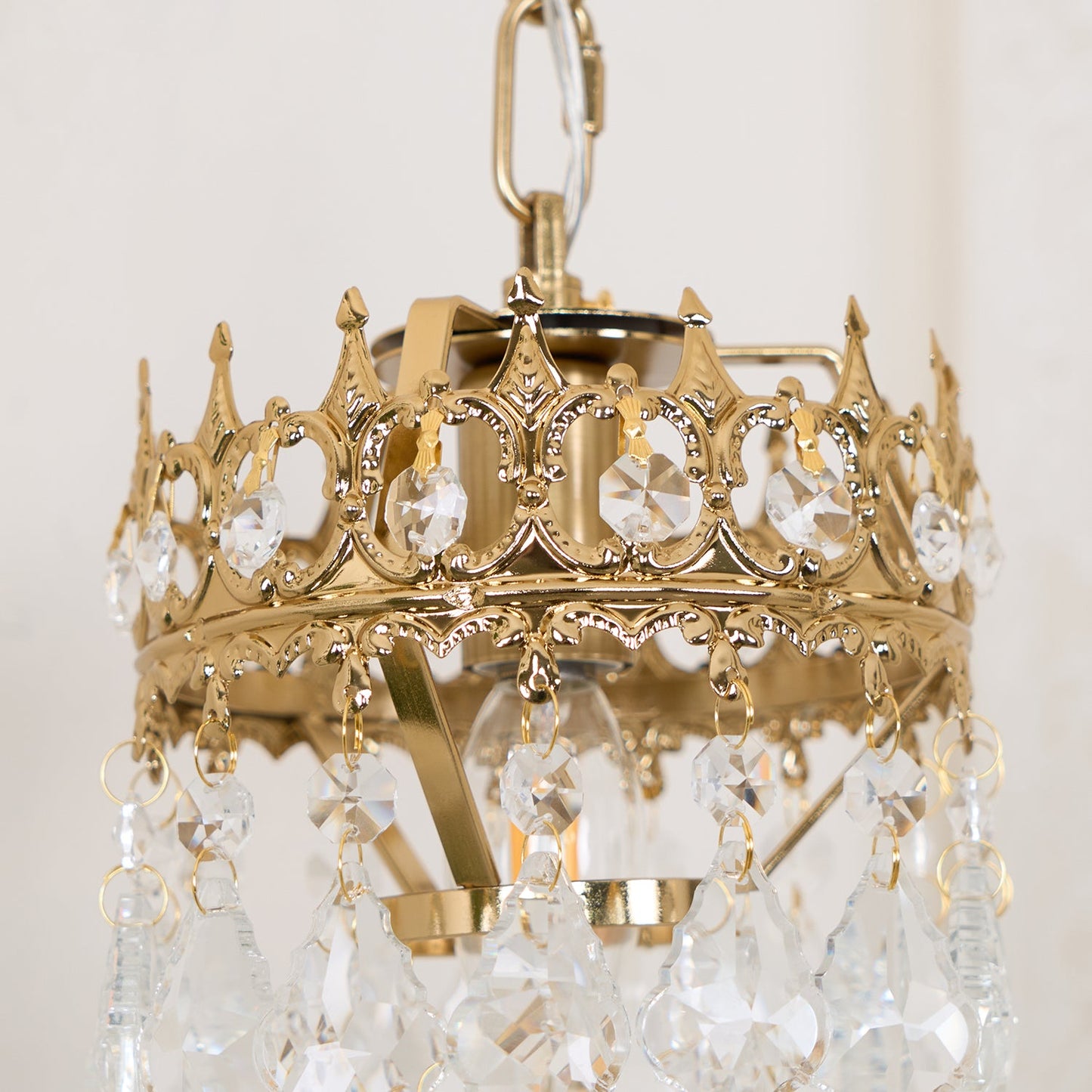 Crystal Crown Sconce LED Wall Light with Crystal Accents