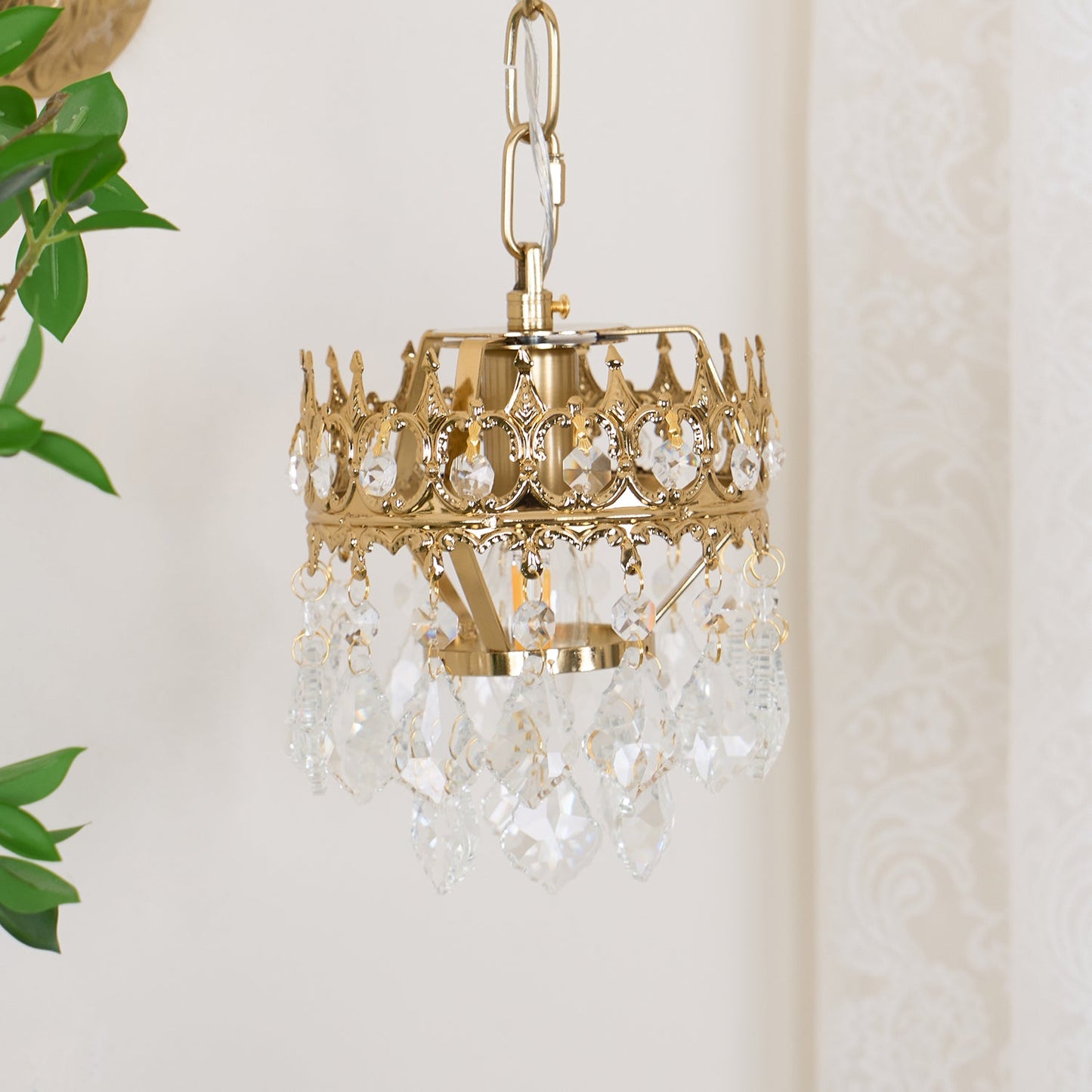 Crystal Crown Sconce LED Wall Light with Crystal Accents