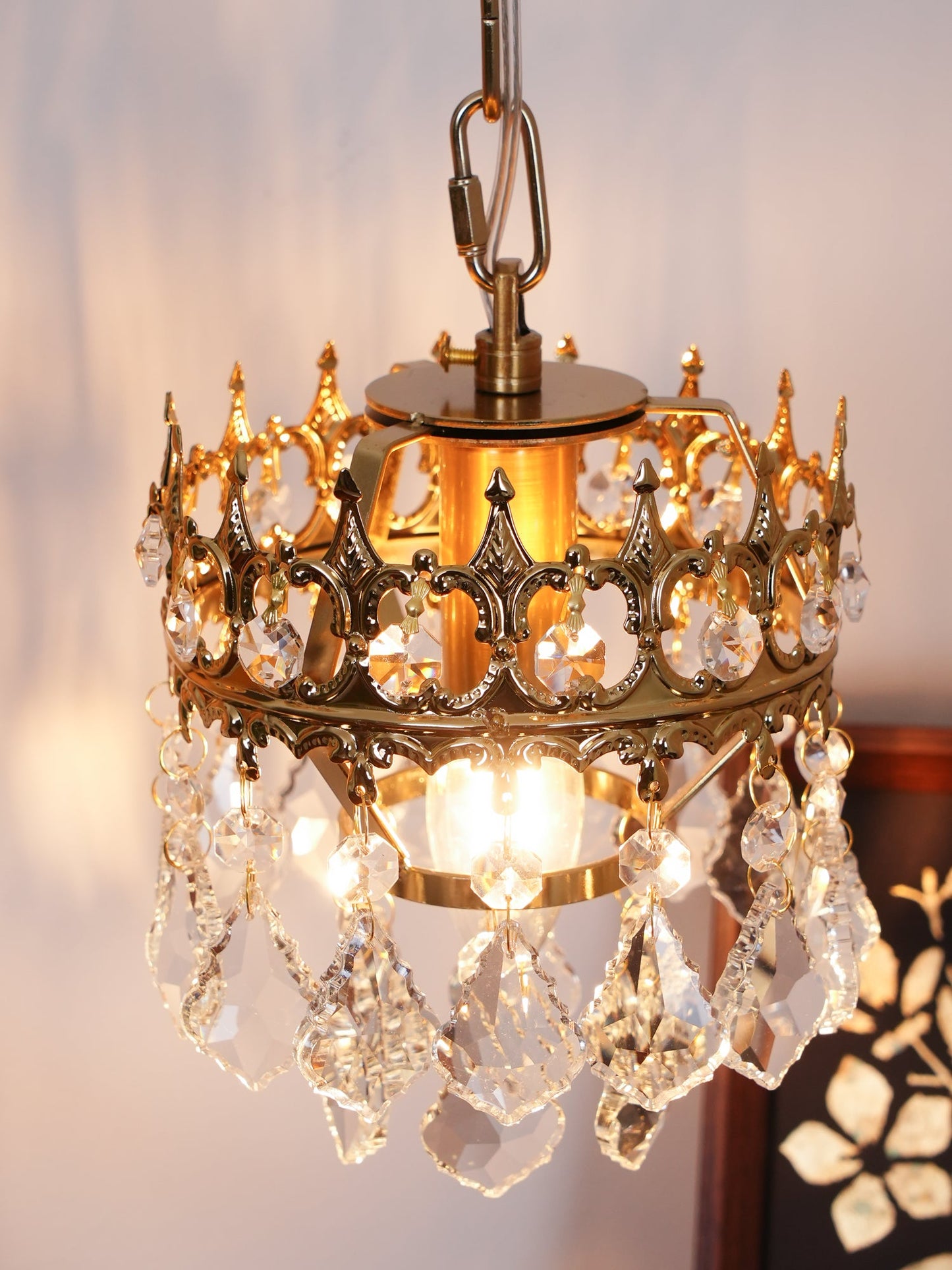 Crystal Crown Sconce LED Wall Light with Crystal Accents