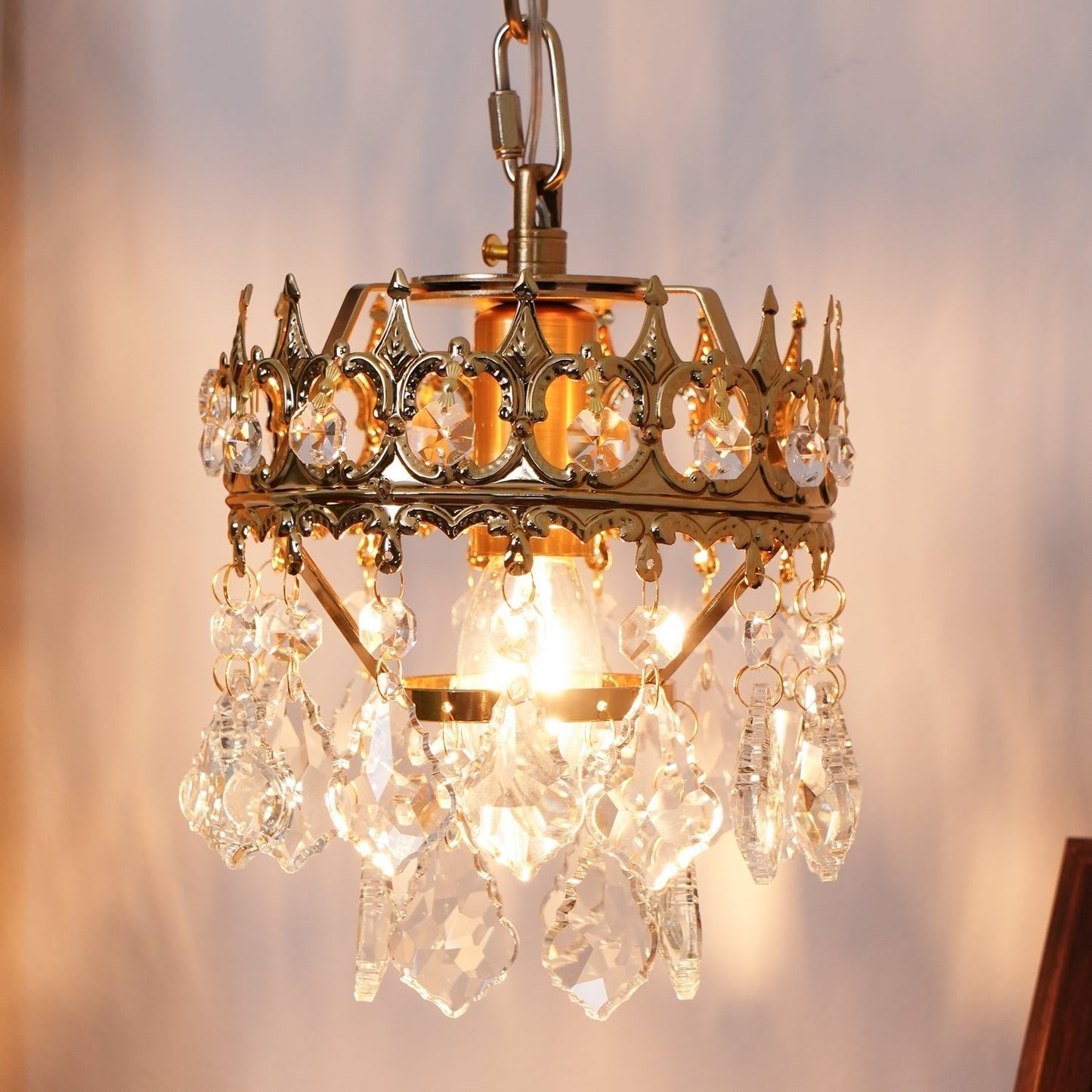 Crystal Crown Sconce LED Wall Light with Crystal Accents