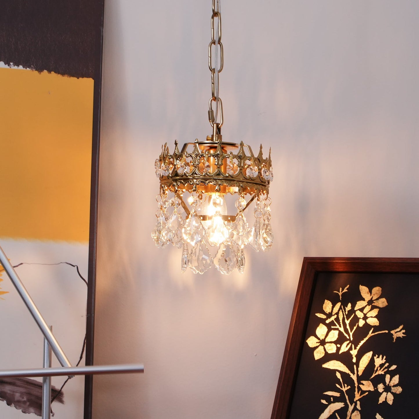 Crystal Crown Sconce LED Wall Light with Crystal Accents