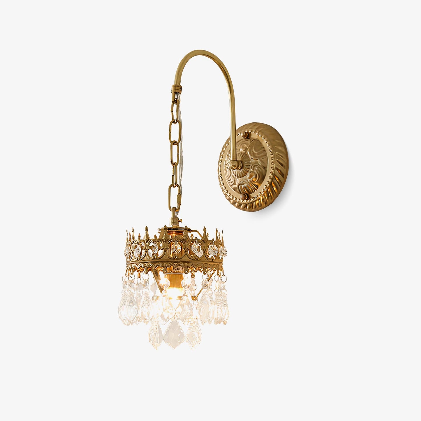 Crystal Crown Sconce LED Wall Light with Crystal Accents