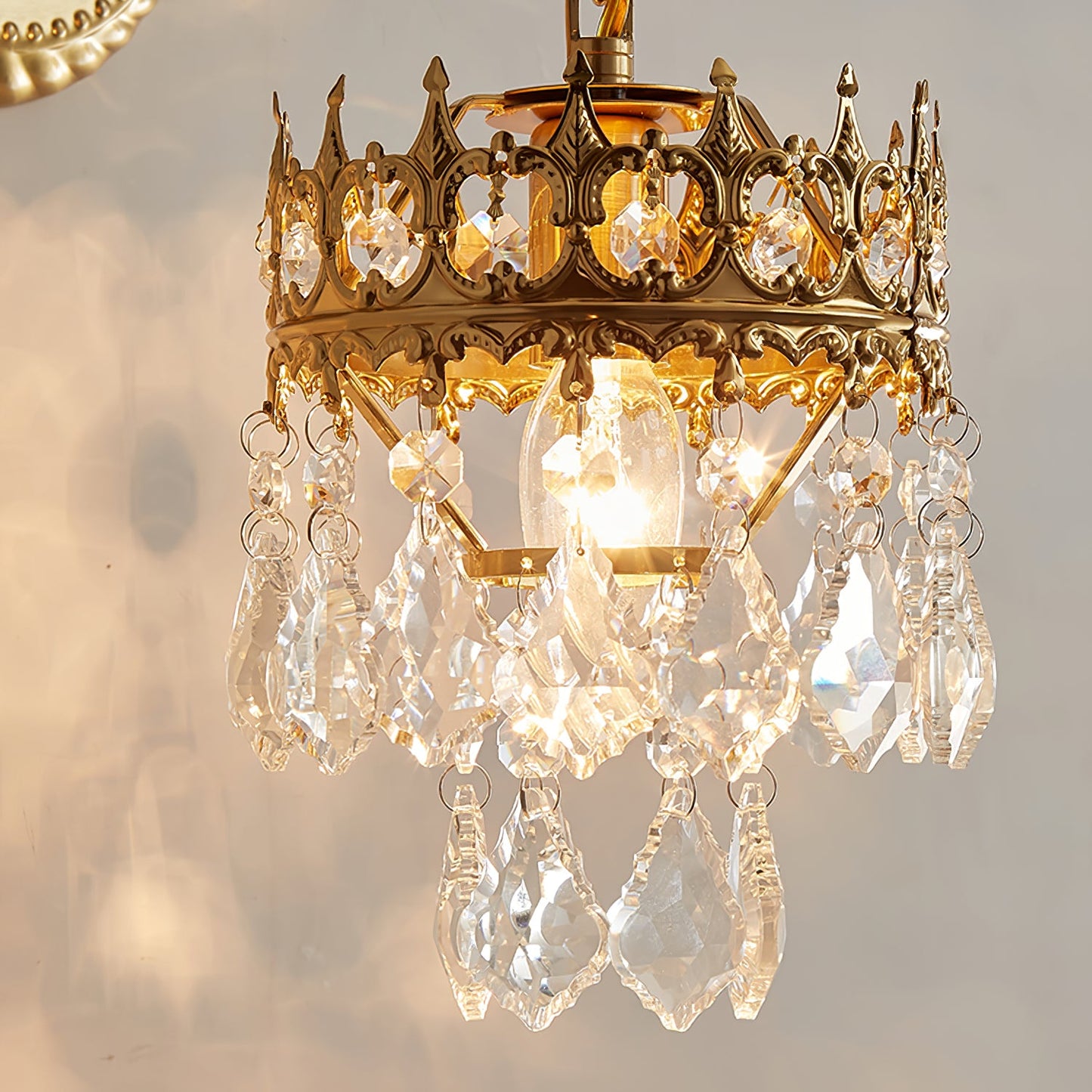 Crystal Crown Sconce LED Wall Light with Crystal Accents