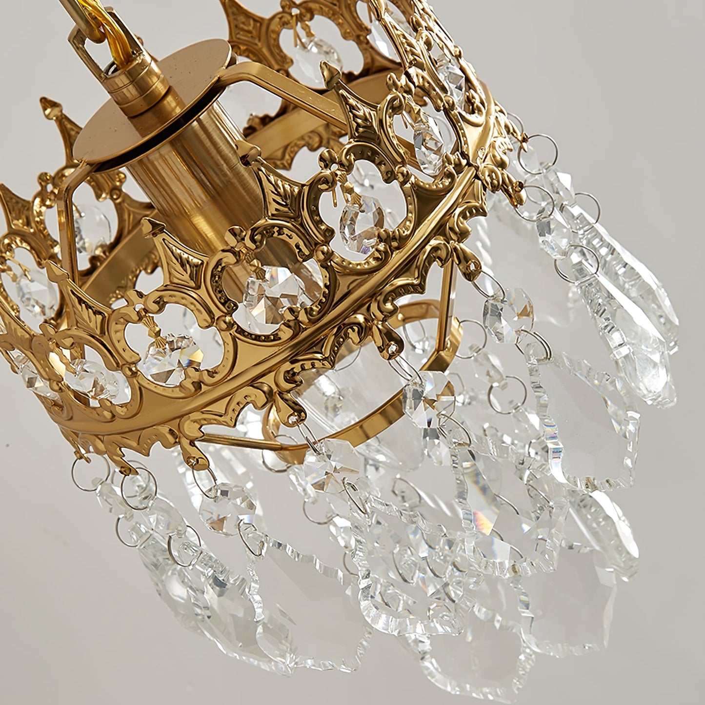 Crystal Crown Sconce LED Wall Light with Crystal Accents