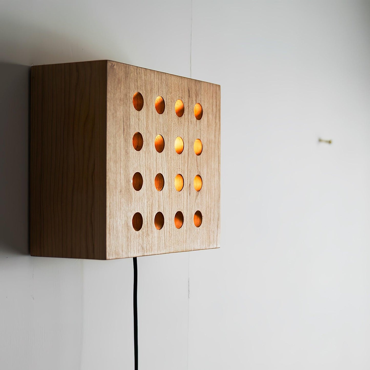 Cubiform Constellation Wall Lamp - LED Cherry Wood Design