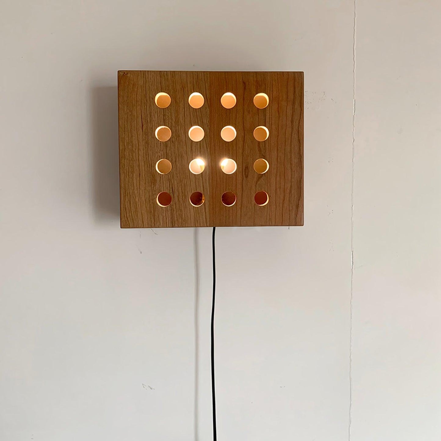 Cubiform Constellation Wall Lamp - LED Cherry Wood Design