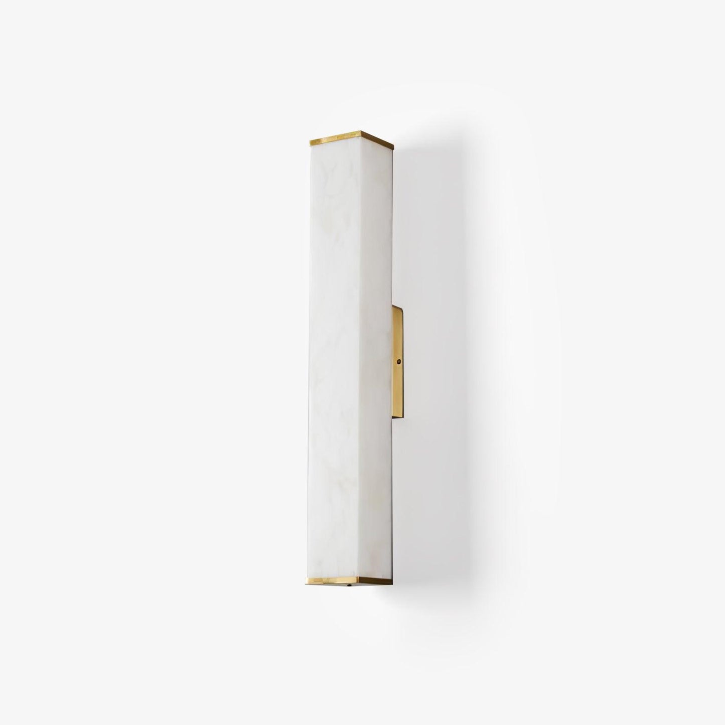 Cuboid Alabaster Wall Light with Brass Frame and LED