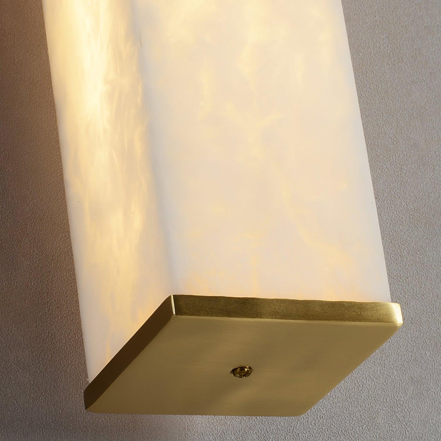 Cuboid Alabaster Wall Light with Brass Frame and LED
