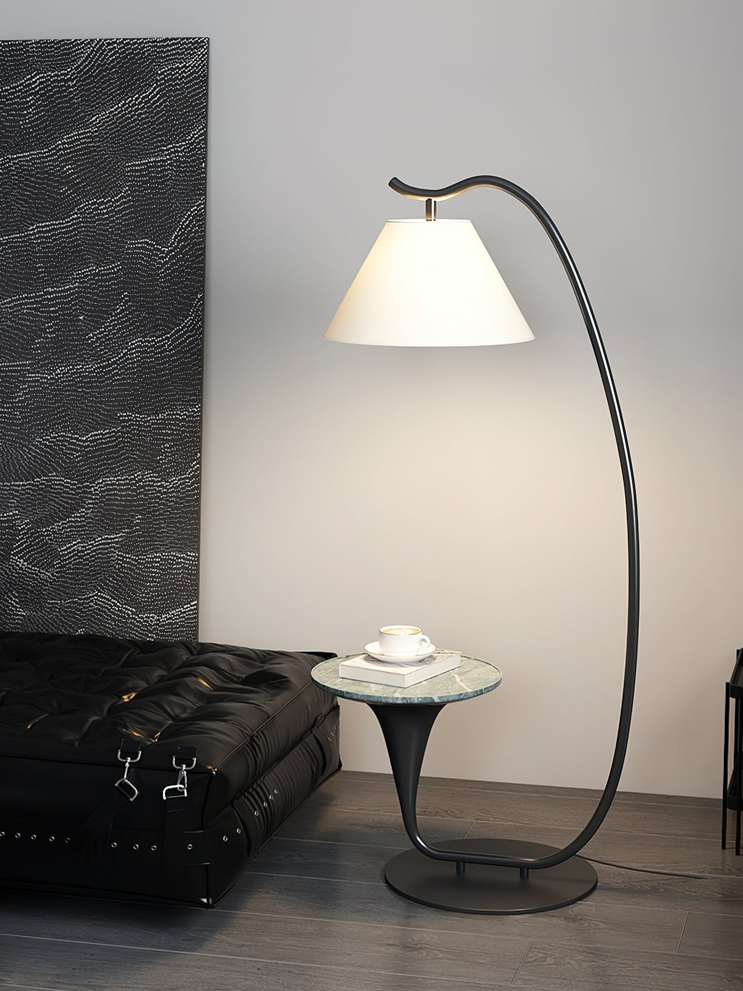 Curvature Floor Lamp with Table LED Indoor Lighting