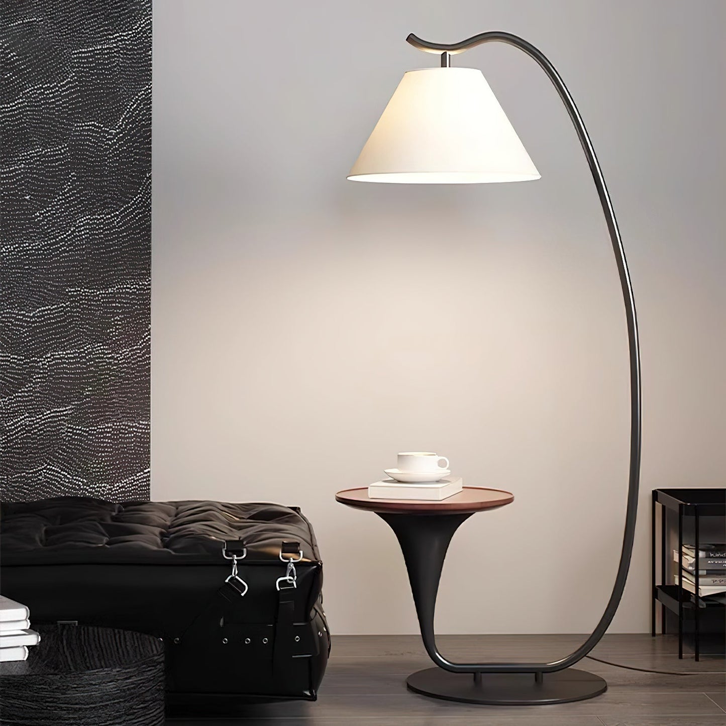 Curvature Floor Lamp with Table LED Indoor Lighting