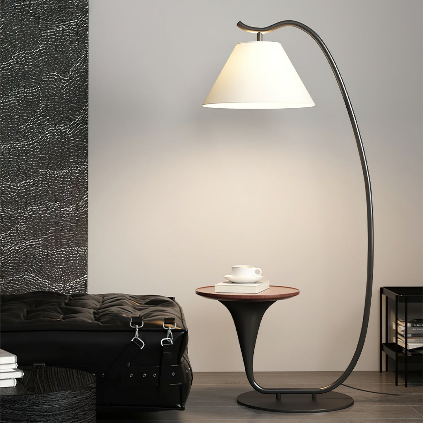 Curvature Floor Lamp with Table LED Indoor Lighting