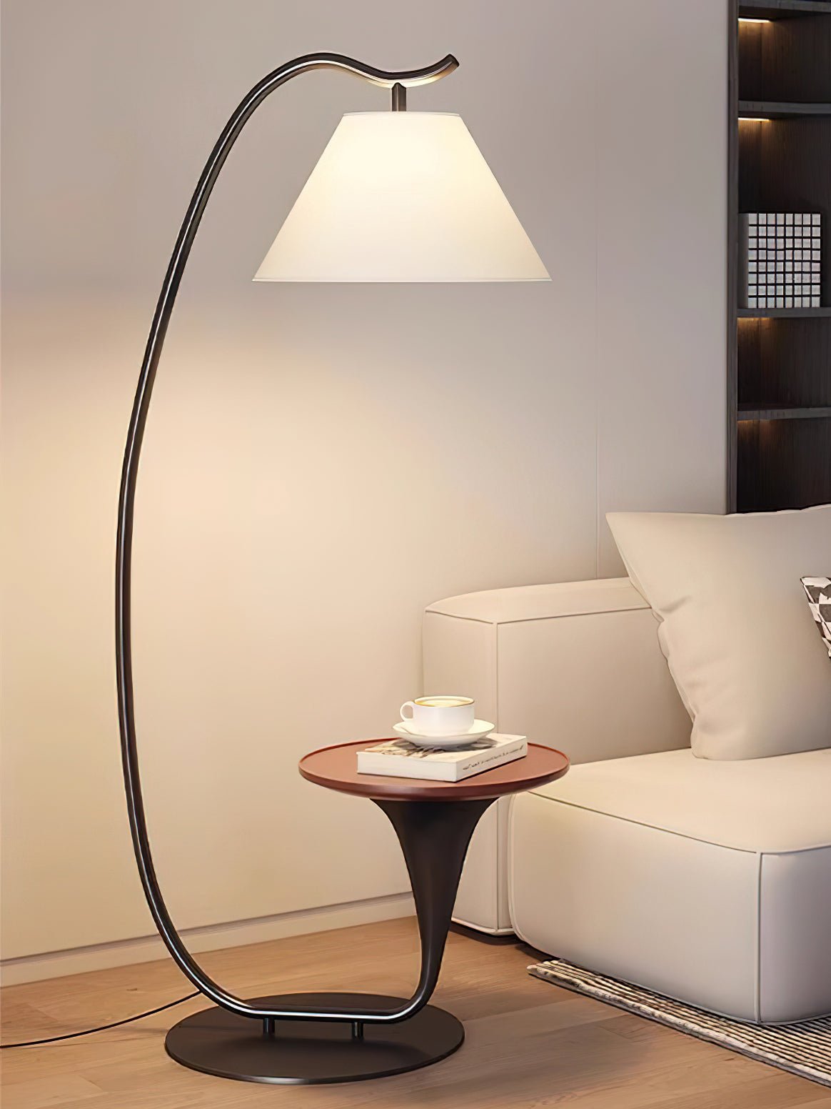 Curvature Floor Lamp with Table LED Indoor Lighting