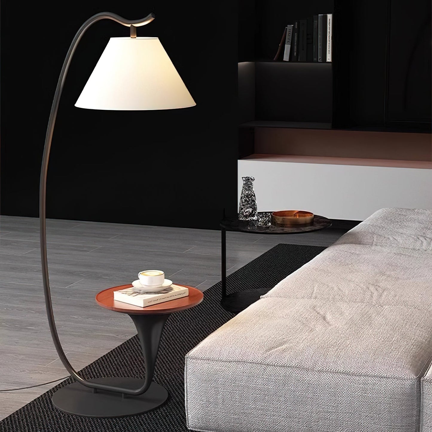 Curvature Floor Lamp with Table LED Indoor Lighting