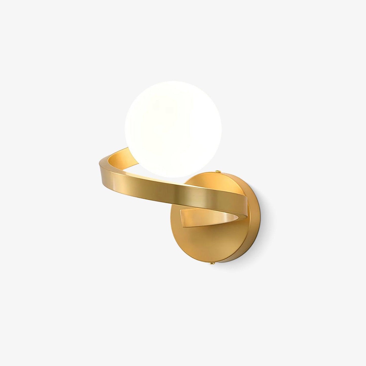 Curved Brass Wall Lamp with LED Light, Indoor Use