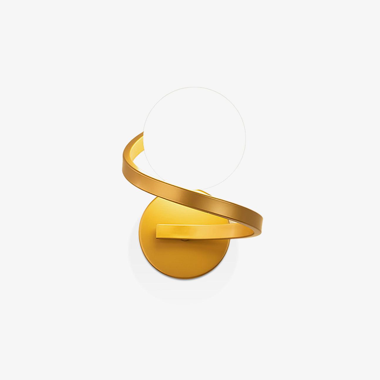 Curved Brass Wall Lamp with LED Light, Indoor Use