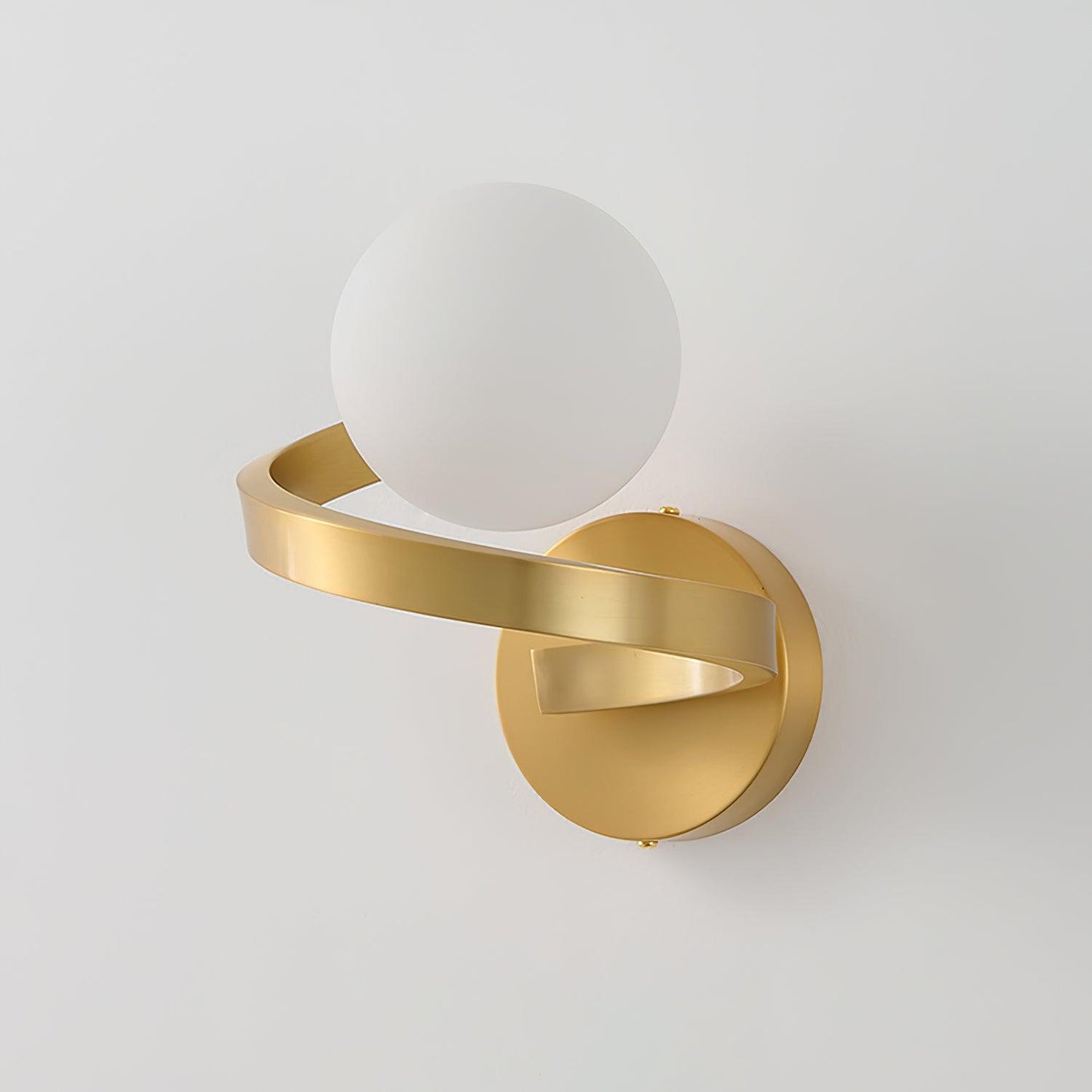 Curved Brass Wall Lamp with LED Light, Indoor Use