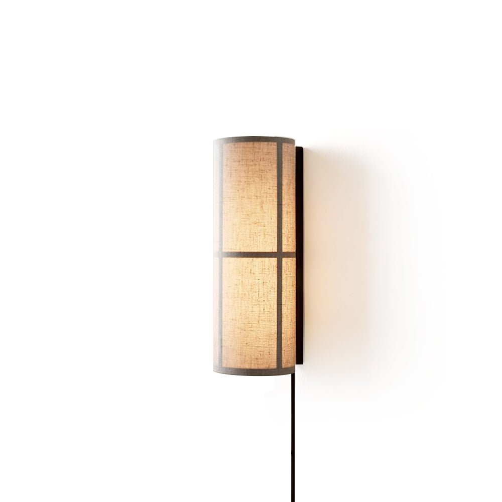 Cylinder Fabric Plug-in Wall Lamp with Metal Frame - LED
