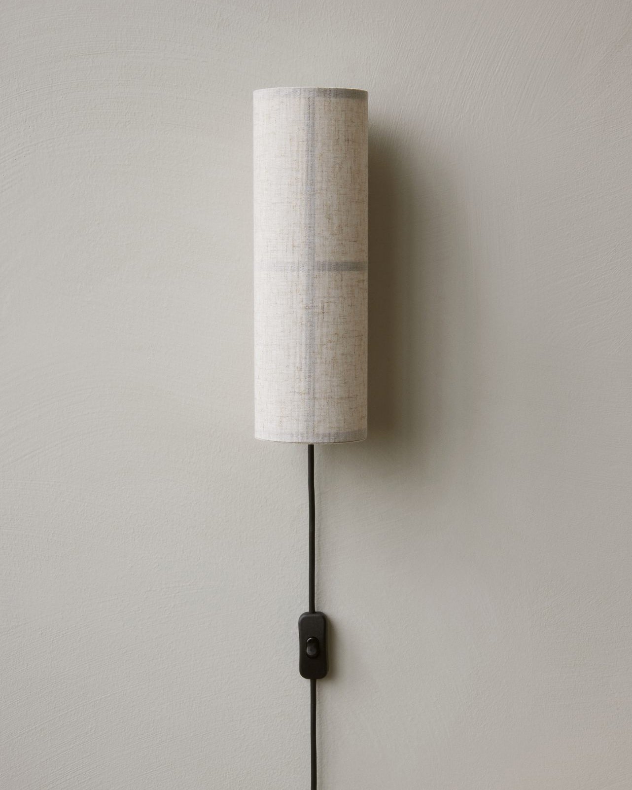 Cylinder Fabric Plug-in Wall Lamp with Metal Frame - LED