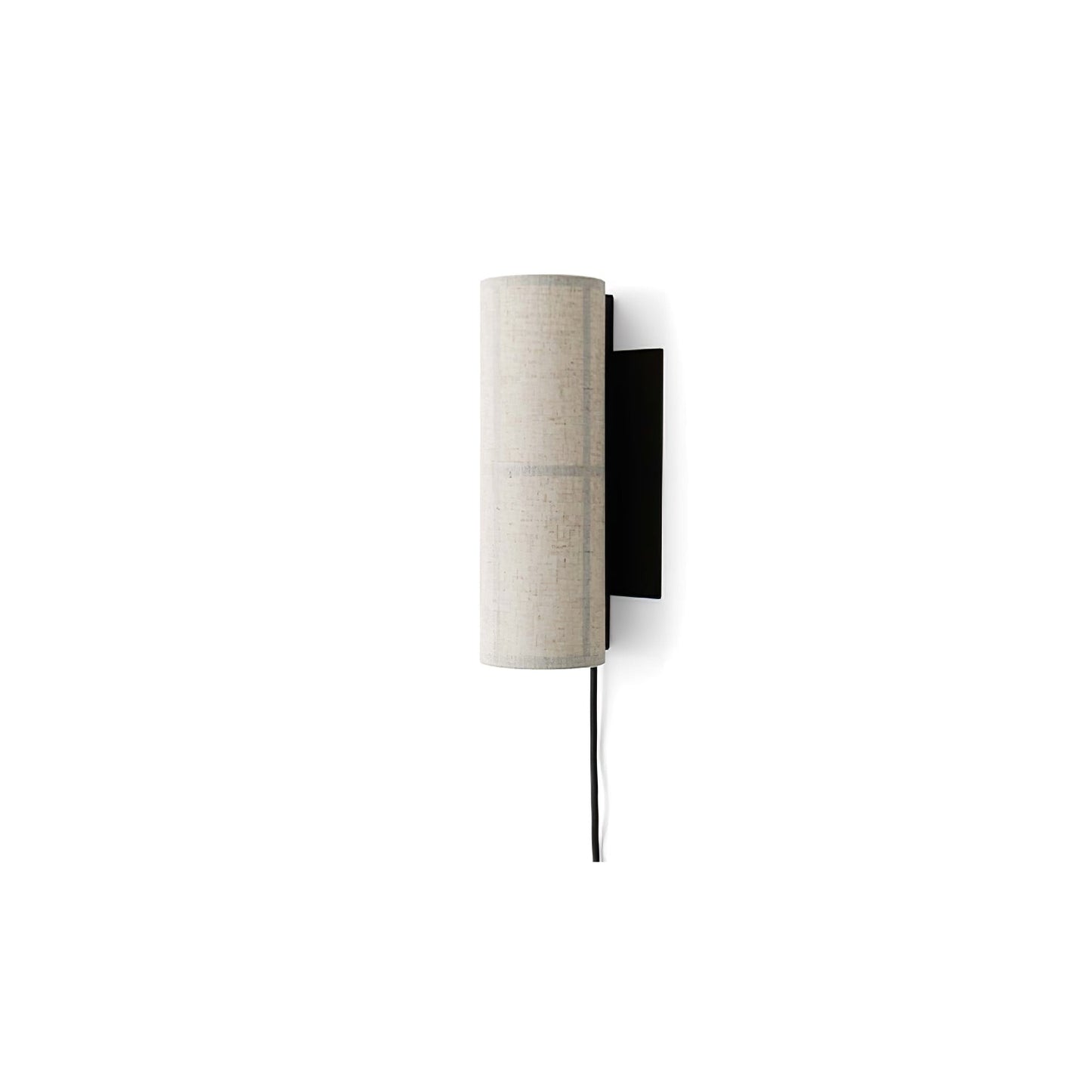 Cylinder Fabric Plug-in Wall Lamp with Metal Frame - LED
