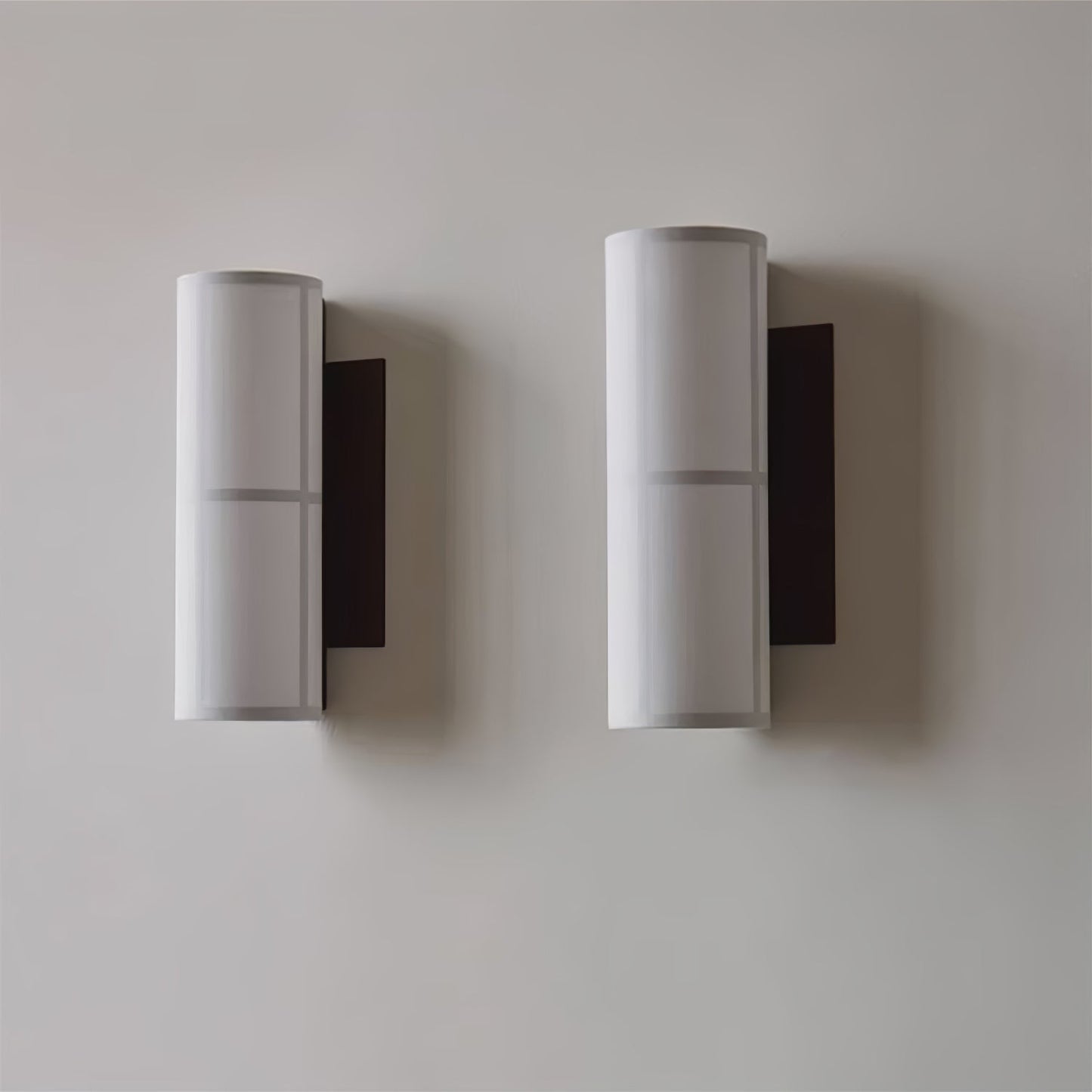 Cylinder Fabric Plug-in Wall Lamp with Metal Frame - LED