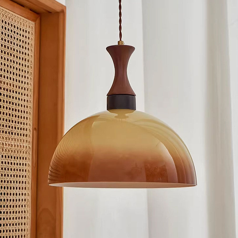Retro Amber Elegant Glass Farm Luxury Pendant Light