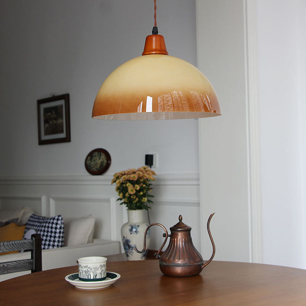 Retro Amber Elegant Glass Farm Luxury Pendant Light