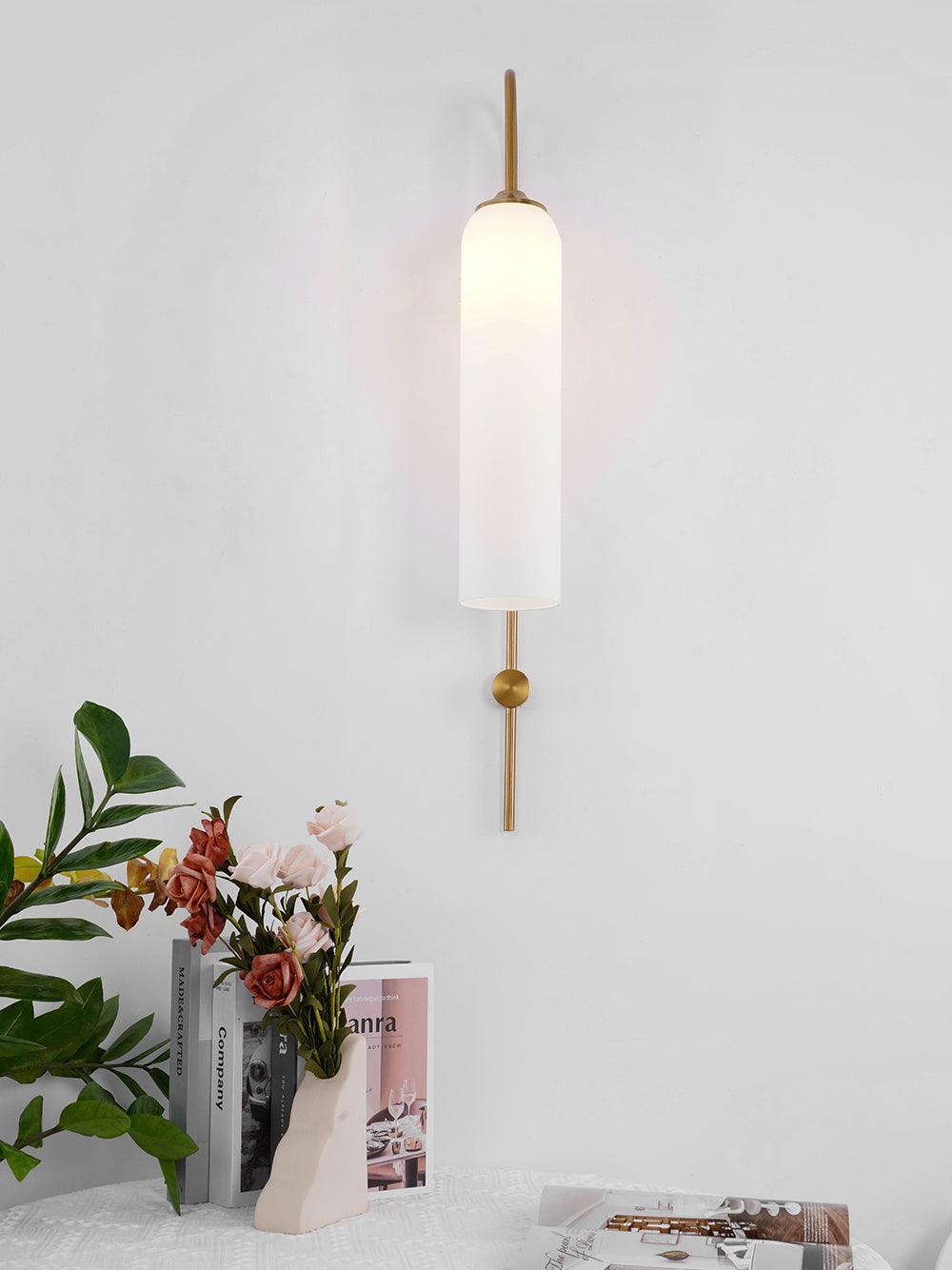 Modern Glass Wall Lamp Sconce - LED, Black & Gold Finish