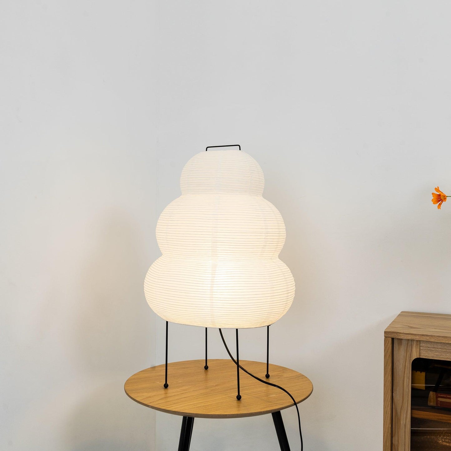 Papier Tischlampe - Japanese Style LED Table Lamp, Elegant Design
