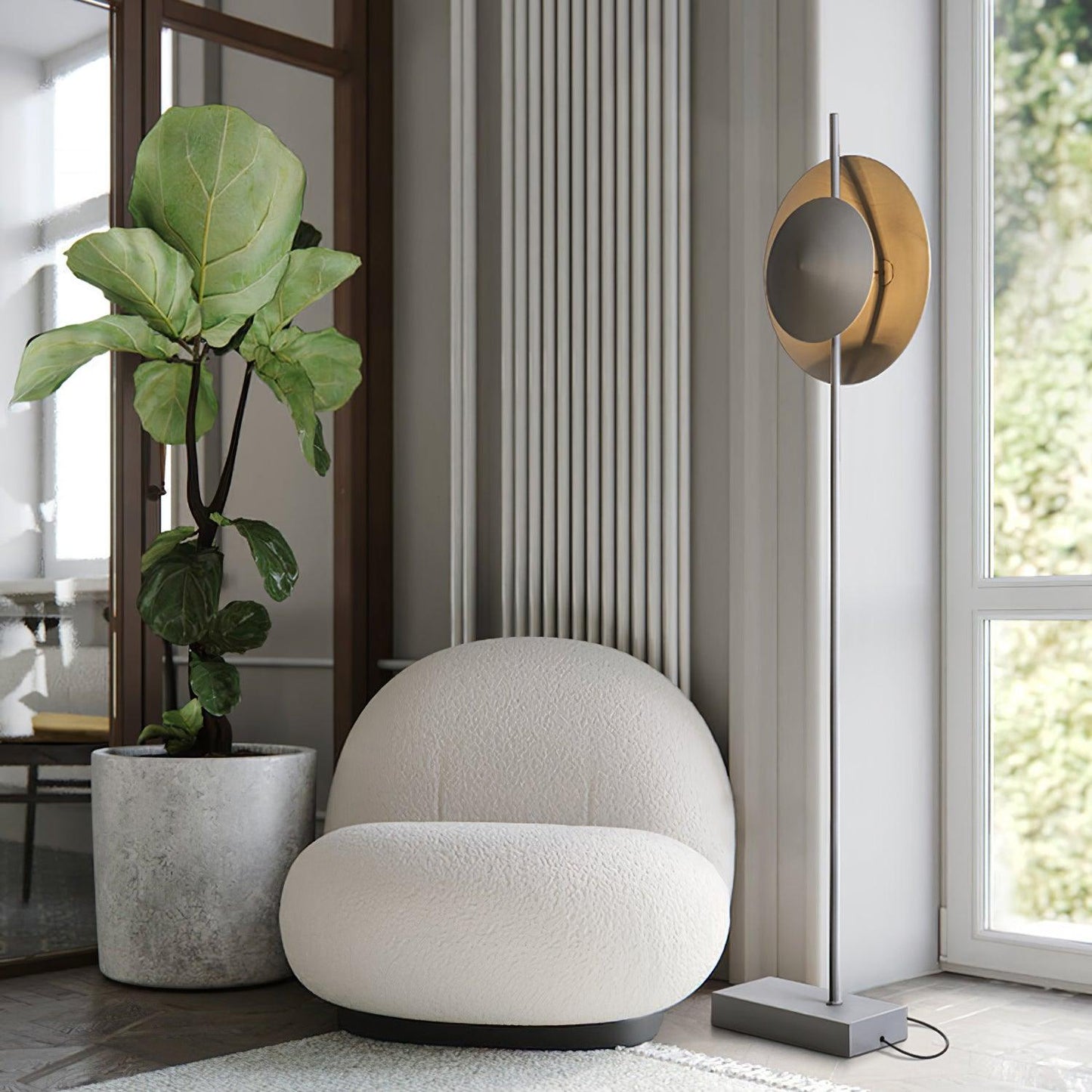 Dawn Floor Lamp - LED Indoor Lighting, Grey Modern Design