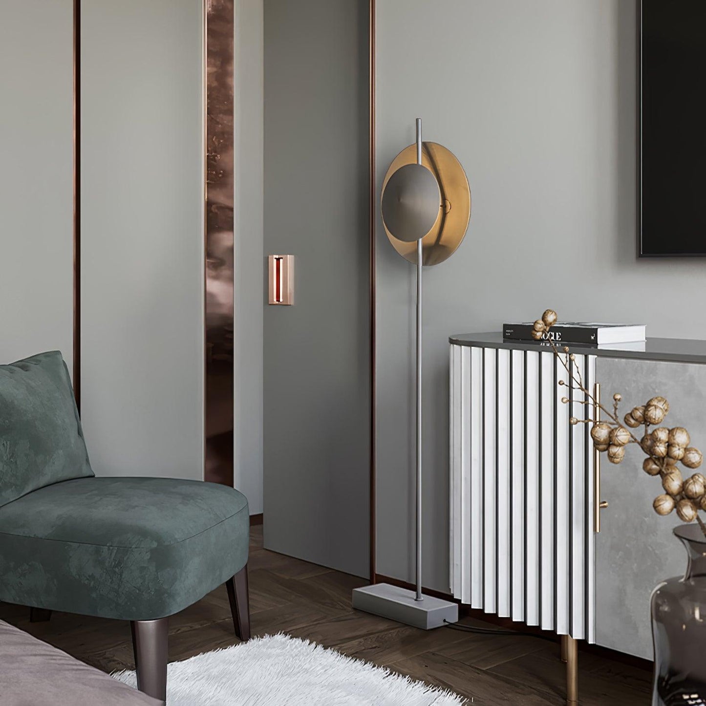 Dawn Floor Lamp - LED Indoor Lighting, Grey Modern Design