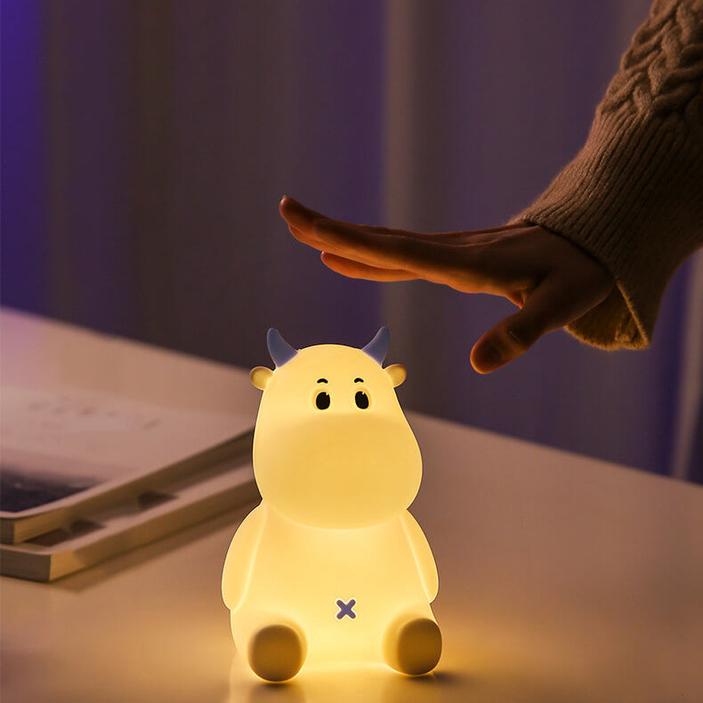 Modern Creative Cute Cow Silicone USB Rechargeable Night Light Table Lamp