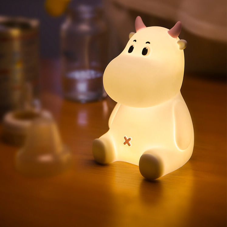 Modern Creative Cute Cow Silicone USB Rechargeable Night Light Table Lamp