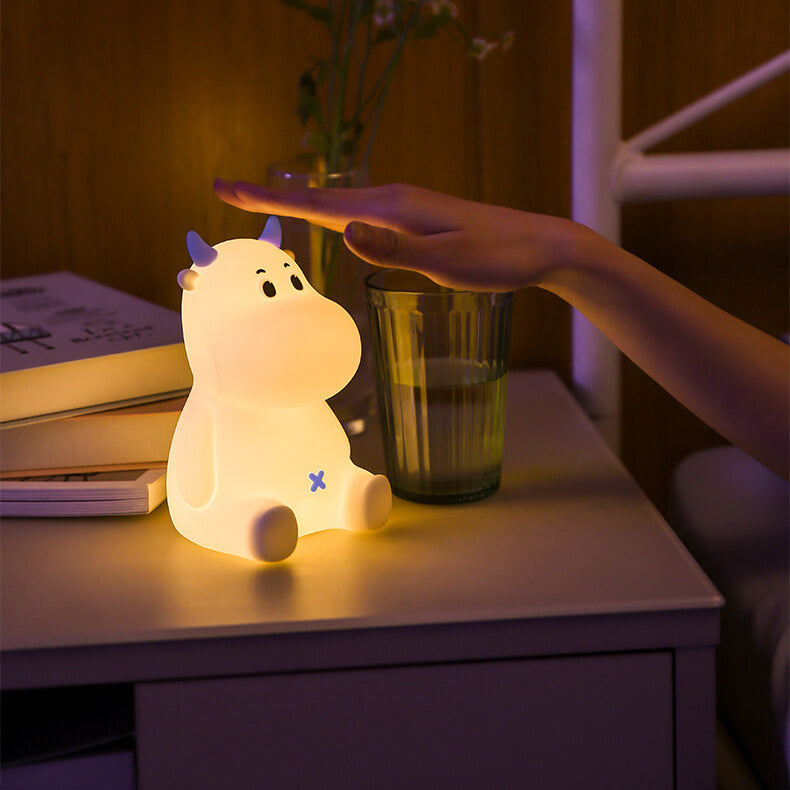 Modern Creative Cute Cow Silicone USB Rechargeable Night Light Table Lamp