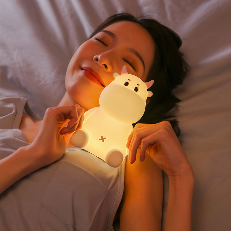 Modern Creative Cute Cow Silicone USB Rechargeable Night Light Table Lamp