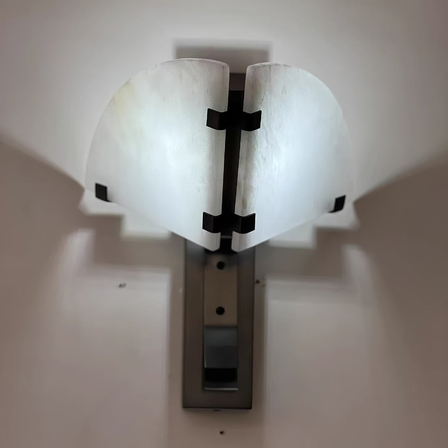 Dione Alabaster Wall Light - LED Indoor Fixture, Black & White
