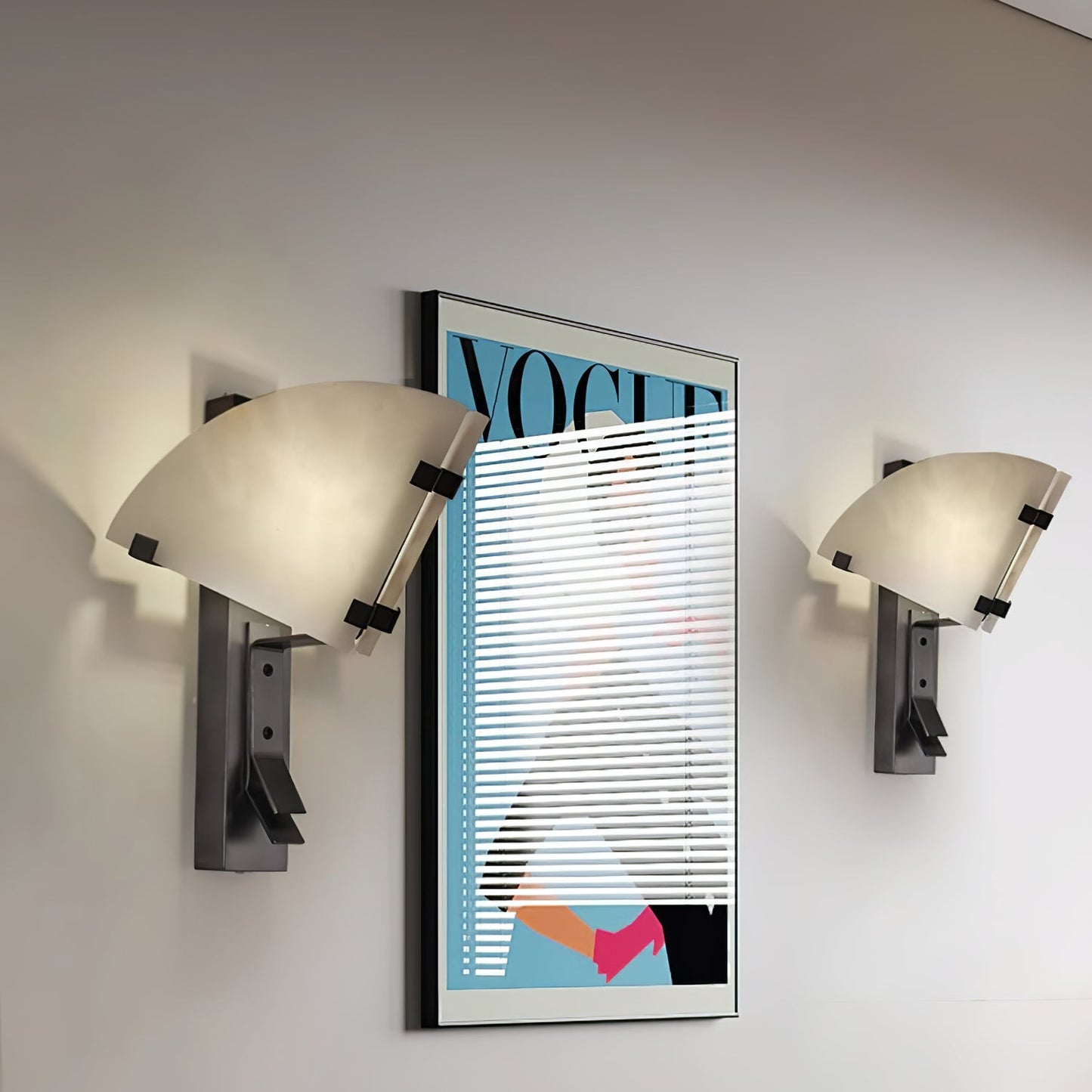 Dione Alabaster Wall Light - LED Indoor Fixture, Black & White