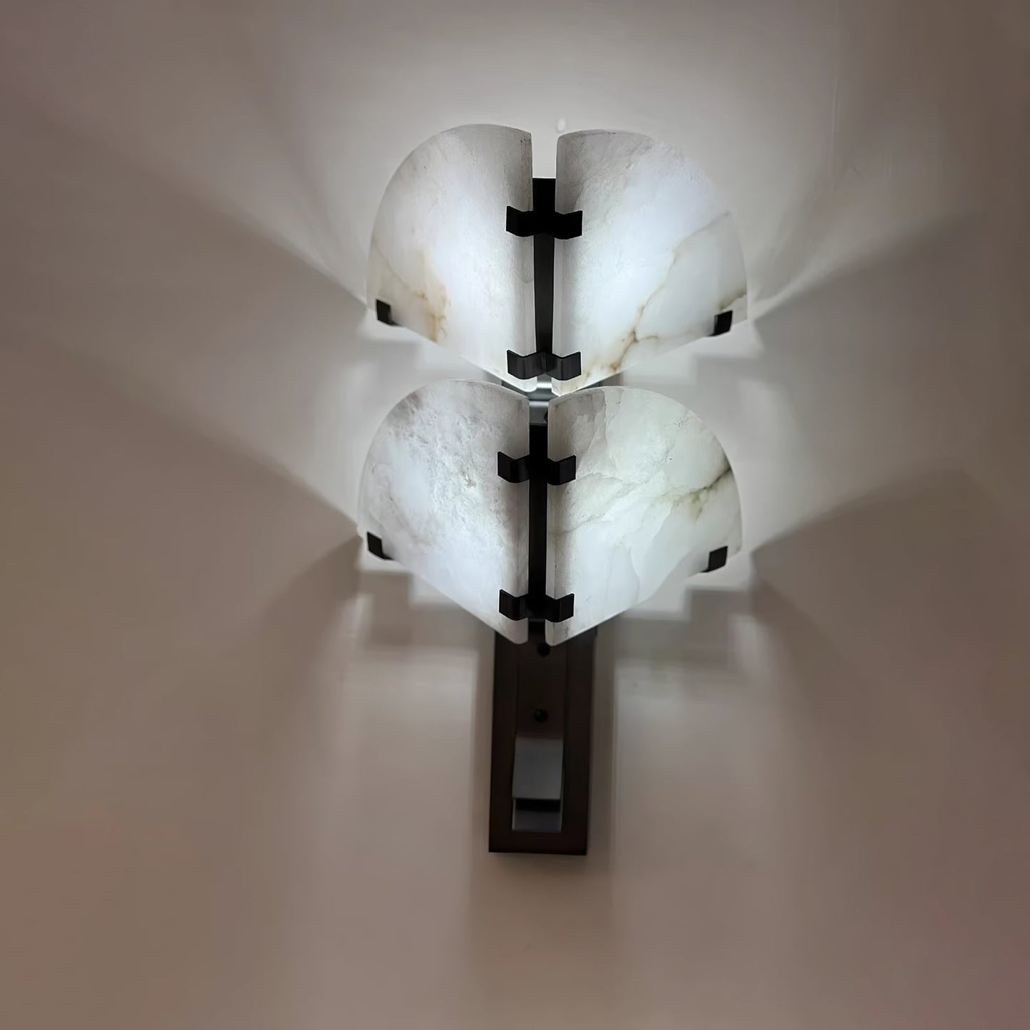 Dione Alabaster Wall Light - LED Indoor Fixture, Black & White