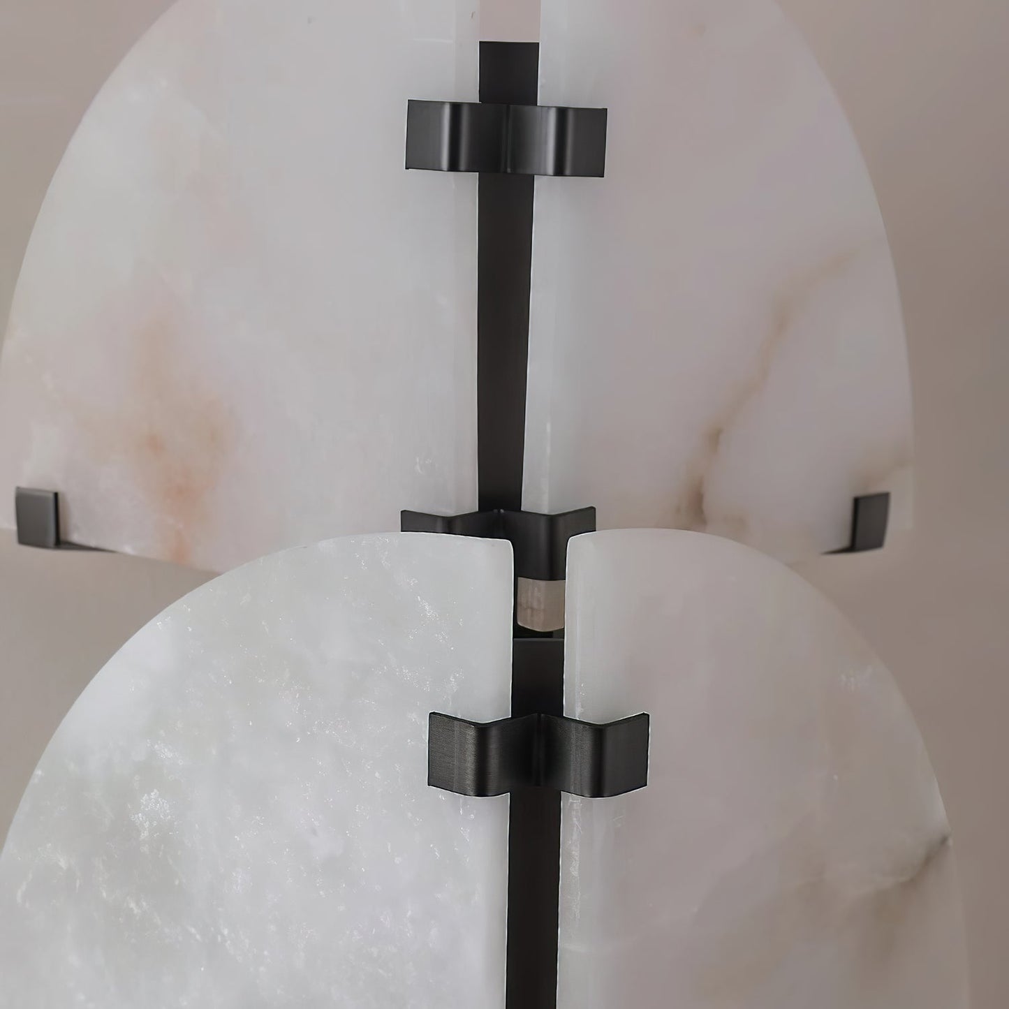Dione Alabaster Wall Light - LED Indoor Fixture, Black & White