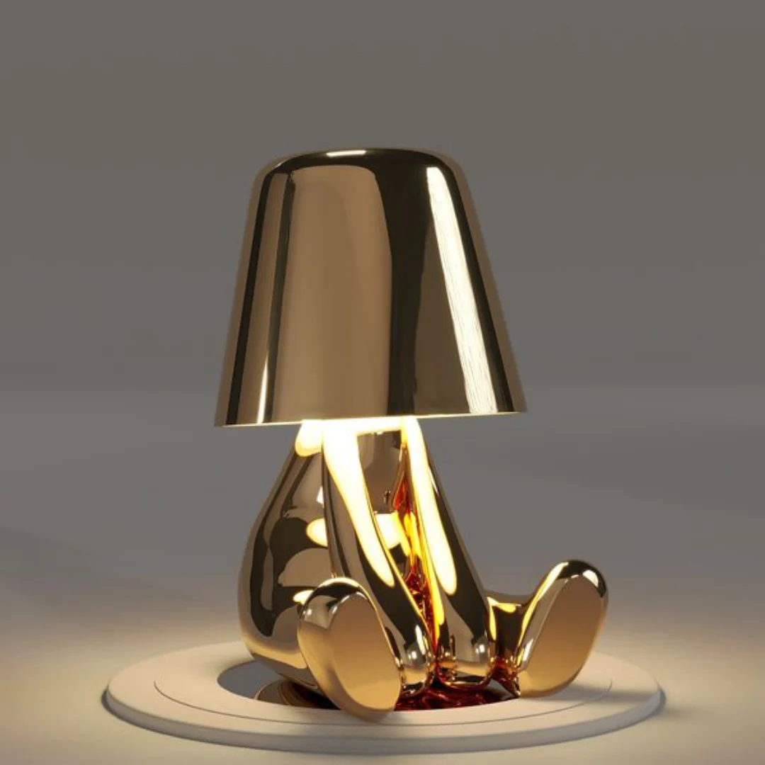Gold USB Rechargeable Table Lamp | Dimmable Resin Lamp