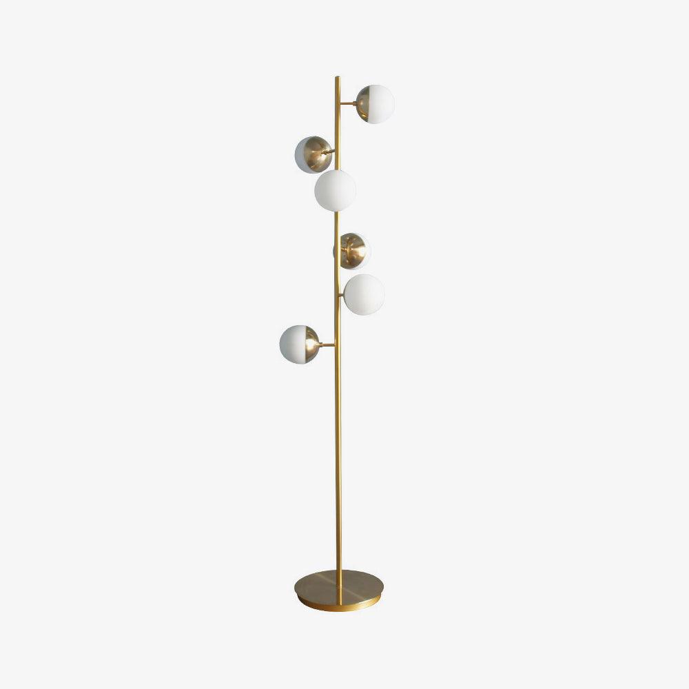 Doppler LED Tree Lamp - Modern Gold Floor Light with Glass Globes