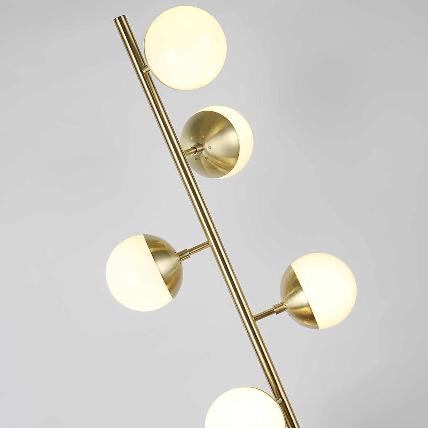 Doppler LED Tree Lamp - Modern Gold Floor Light with Glass Globes