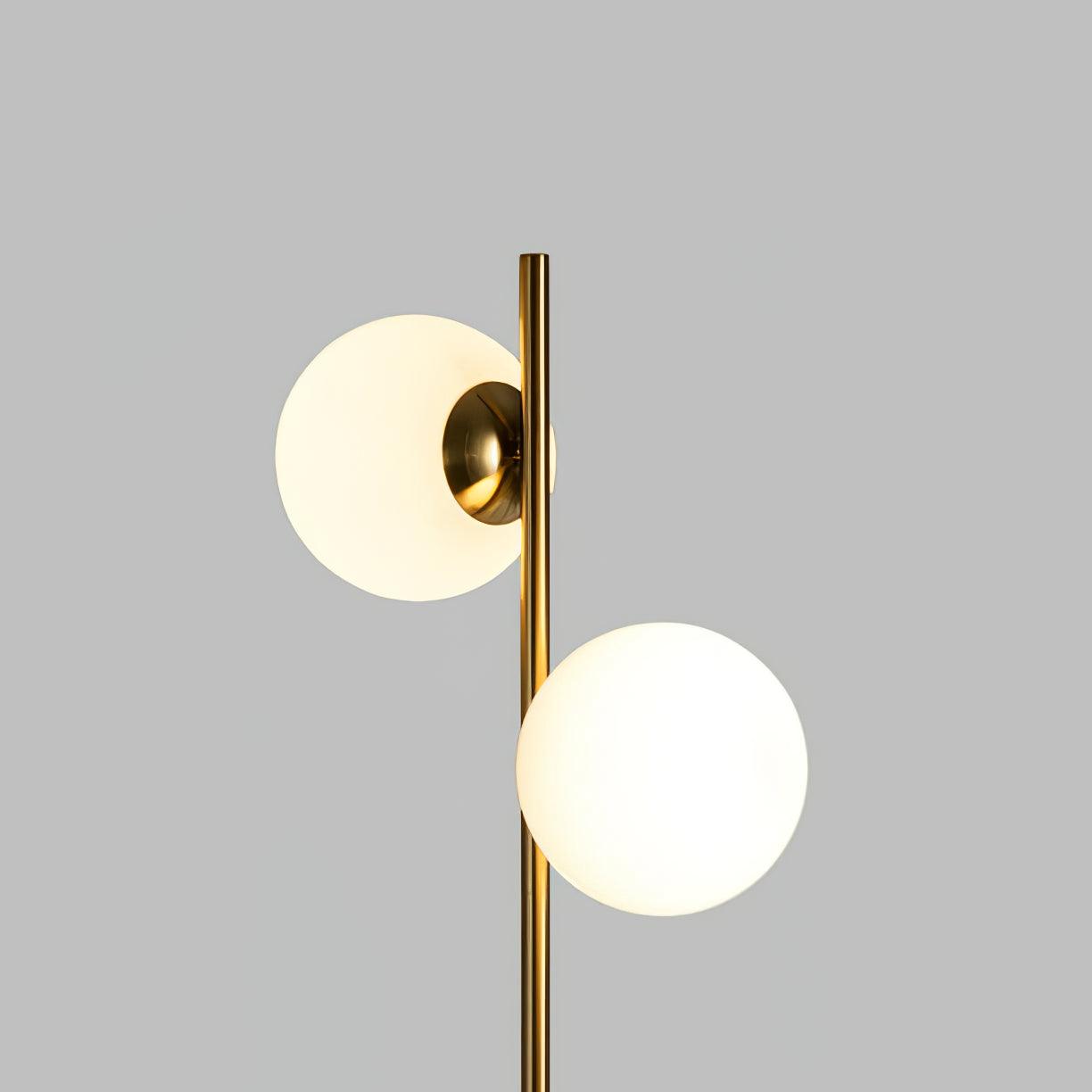Doppler LED Tree Lamp - Modern Gold Floor Light with Glass Globes
