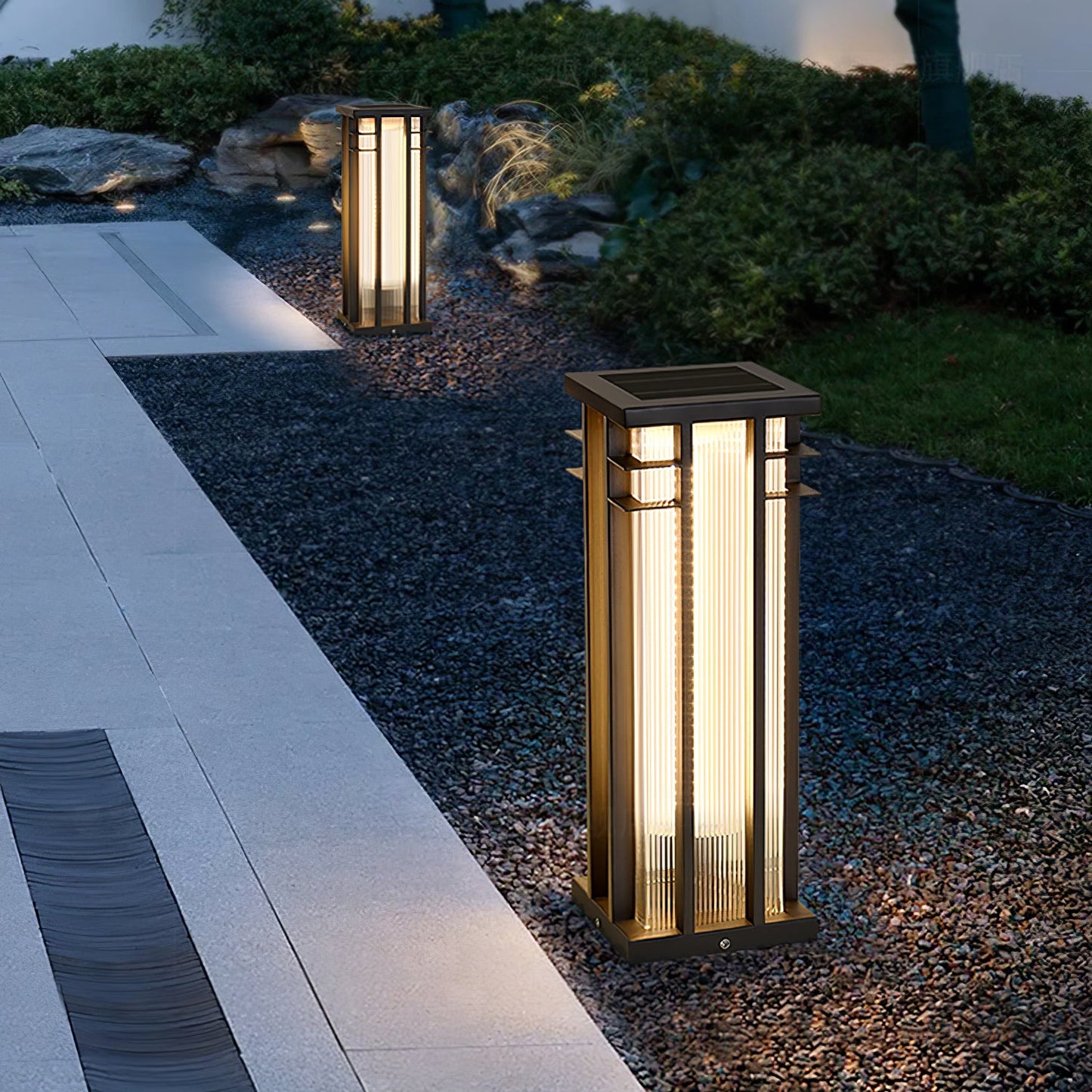 Double Axis Outdoor Post Lamp - Solar LED Waterproof Light