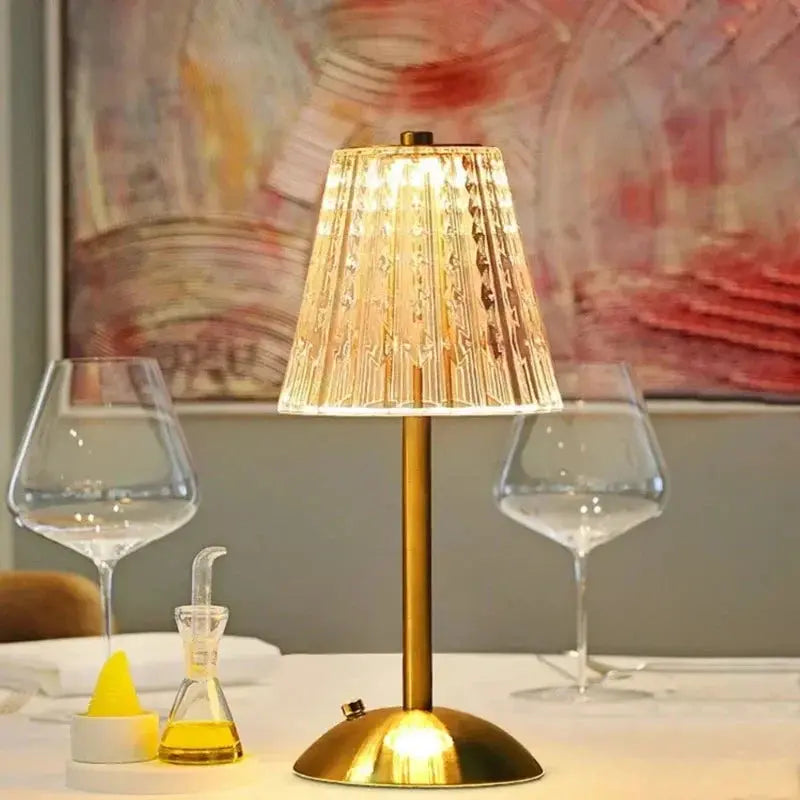 Elegant Crystal Table Lamp - Dimmable, Stunning Design