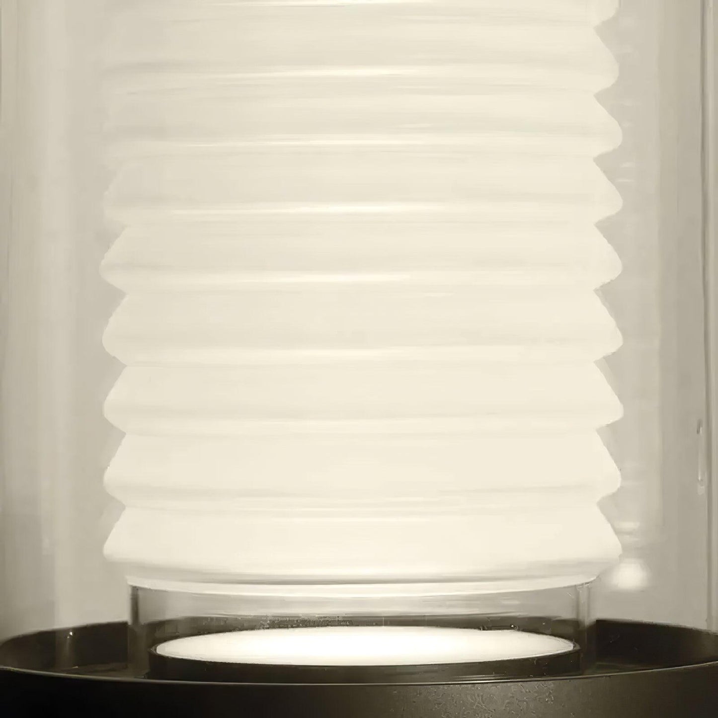 Dual Cylinder Glass Floor Lamp with LED Light, Black