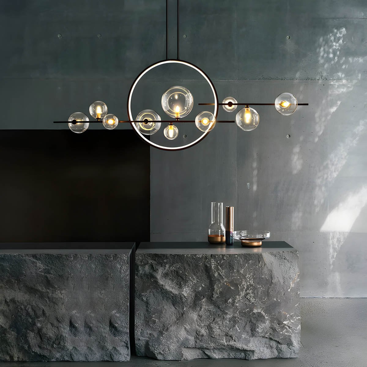 ELARA | Modern Glass Ball Chandeliers, LED, Dimmable Options