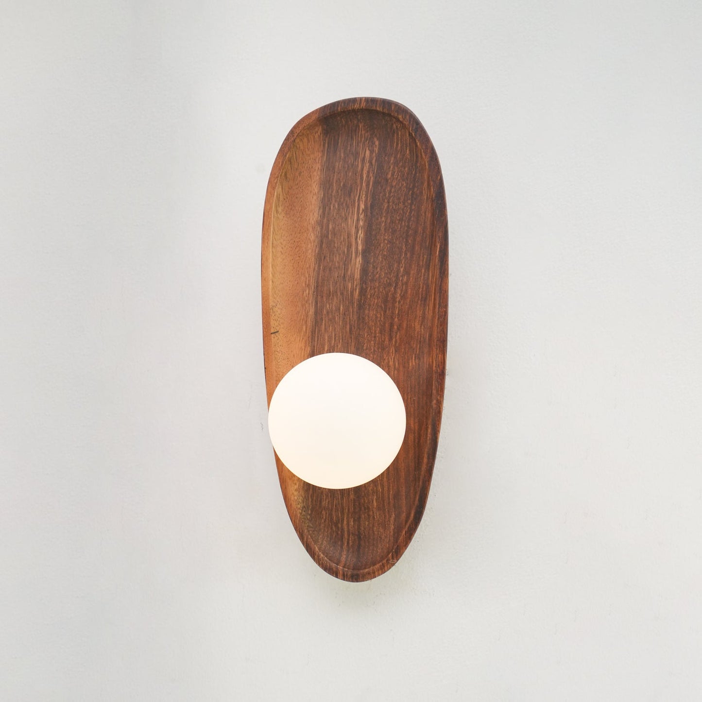 Eivor Wall Lamp - Handmade Wood and Glass Sconce LED