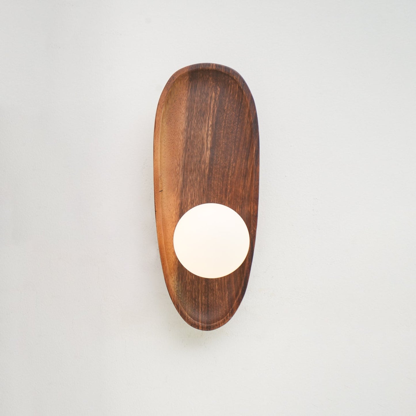 Eivor Wall Lamp - Handmade Wood and Glass Sconce LED