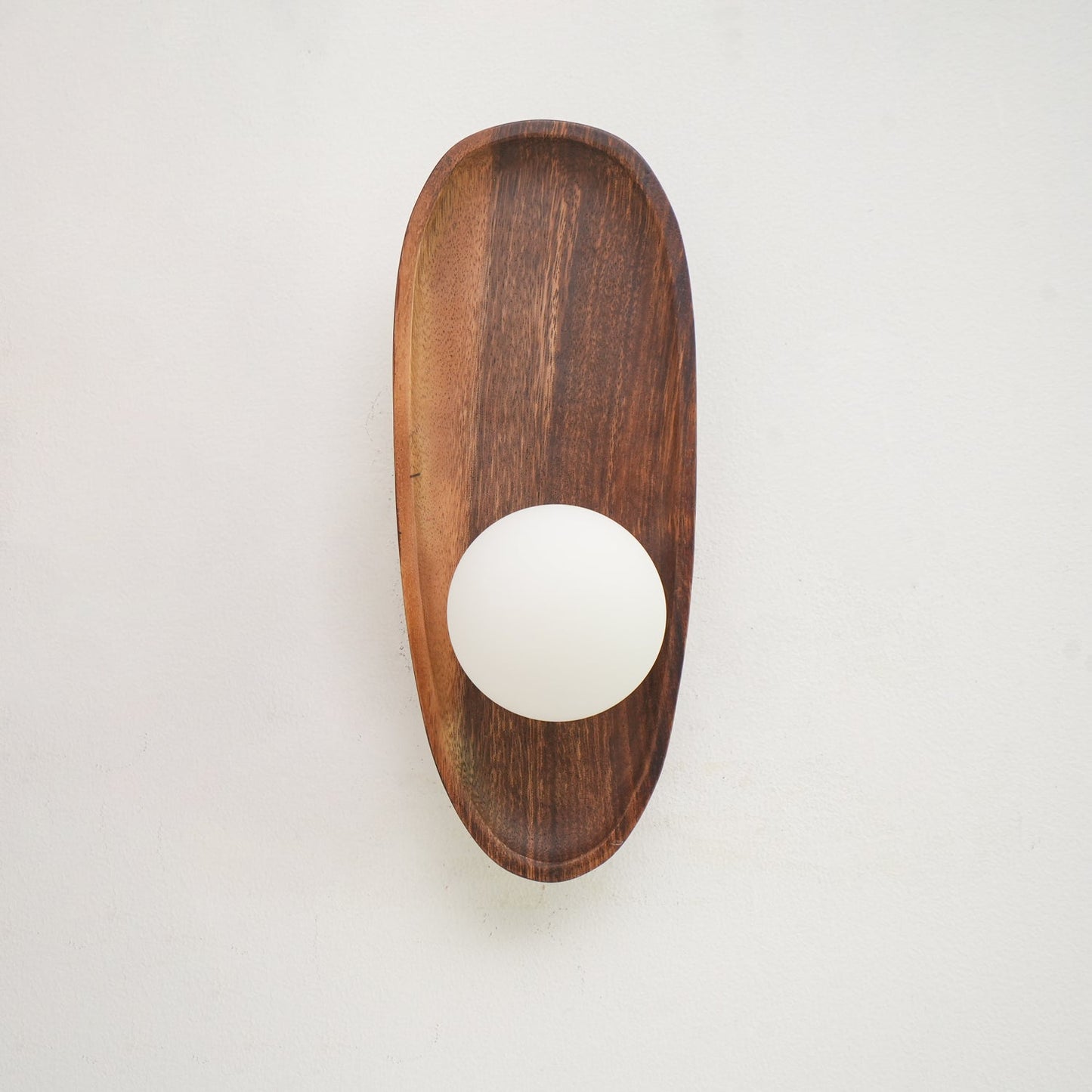 Eivor Wall Lamp - Handmade Wood and Glass Sconce LED