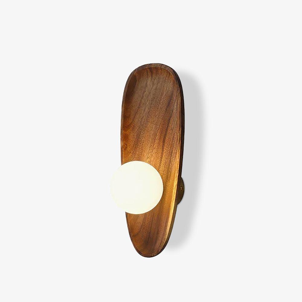 Eivor Wall Lamp - Handmade Wood and Glass Sconce LED